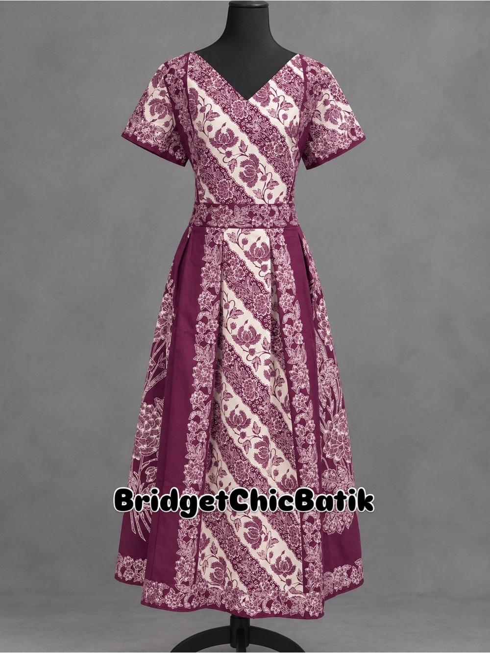 BridgetChicBatik Purple Floral Maxi Dress
